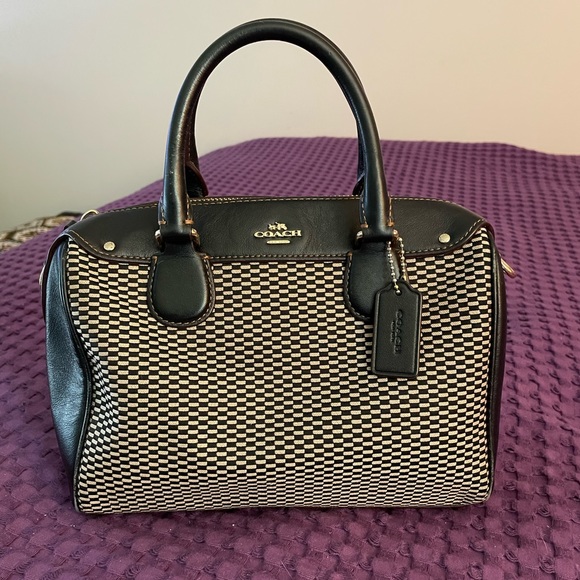 Coach New York Hand Bag Brown Checkerboard - Picture 1 of 10
